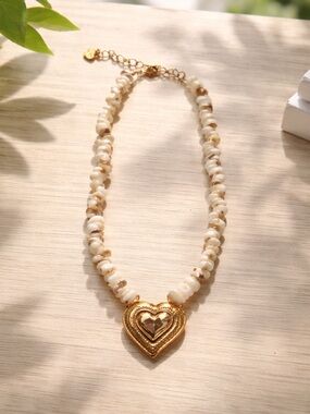 Frasier Sterling Puka Shell Heart Necklace